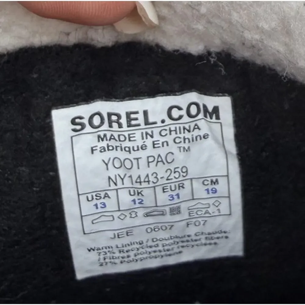 Sorel Yoot Pac TP Children Size 13 Waterproof Tan snow/winter Boots